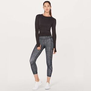 Lululemon Tight Stuff Tight II Luminesce Splatter White Black Size 4